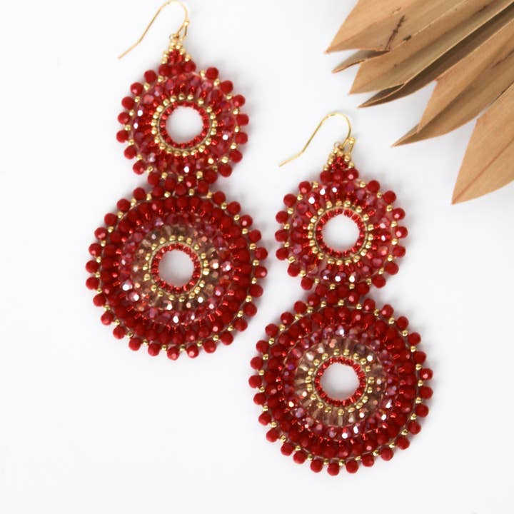 Bali Queen - Wholesale Dangle Earrings - Thai Crystal Double Circle Earrings21