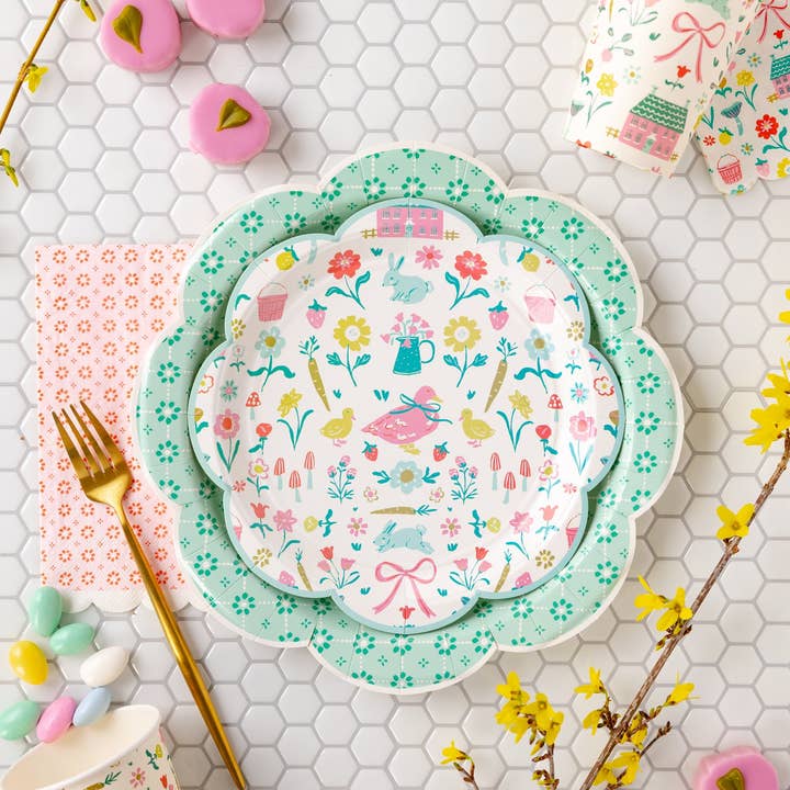 My Mind’s Eye – Großhandel Einwegteller – SCT1140 - 9" Frühlingshäuschen-Musterplatte2