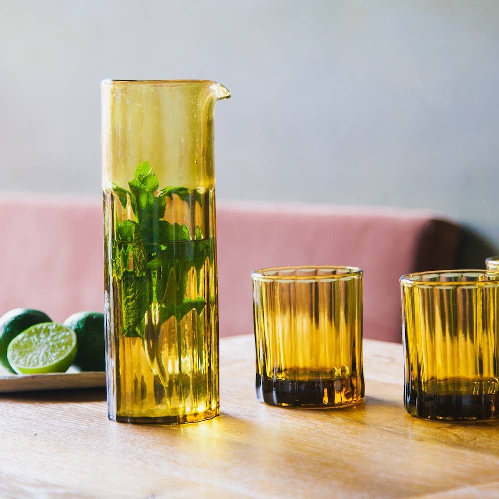 Brût Home and Glassware - Wholesale Carafe - Carafe Reed 100 CL | Jug | amber2