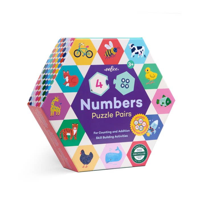 eeBoo - Wholesale Brain Game - Kids - Numbers Hexagon Puzzle Pairs