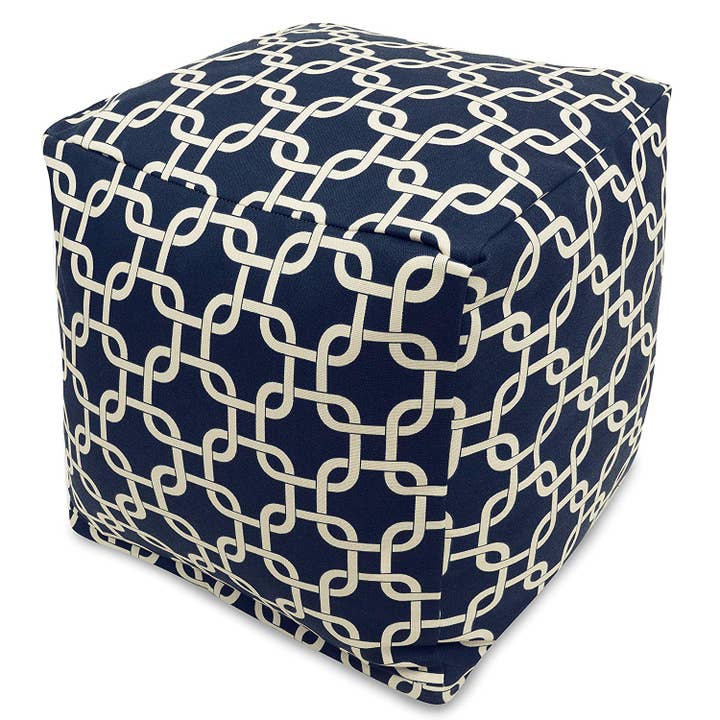 Majestic Home Goods Navy Links Ottoman Cube for engroshandel hos Majestic Home Goods