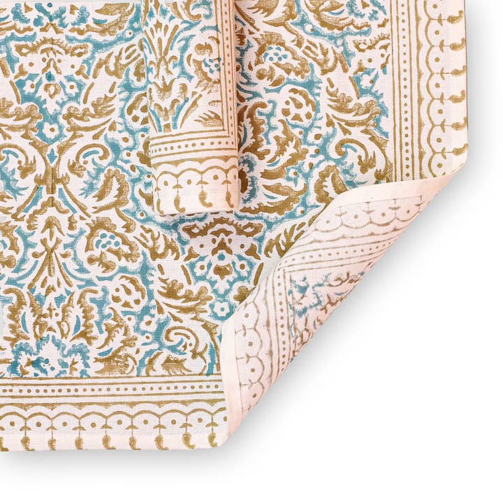 Perilla Home - Wholesale Placemat - Athena Cotton Placemat Set of 4 Blockprint3