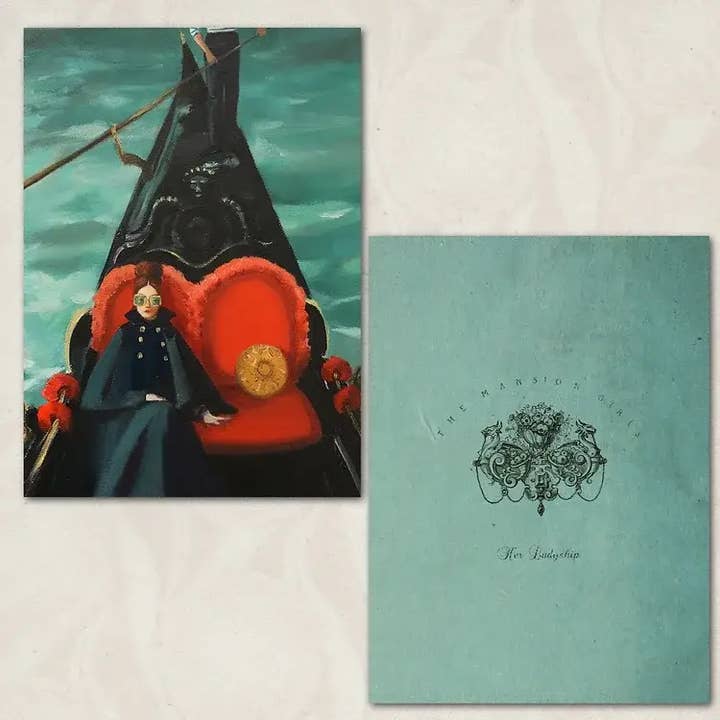 Her Ladyship. Double-sided Print for wholesale by JANET HILL STUDIO