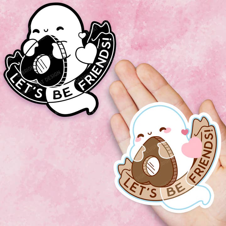 Friendly Ghost Vinyl Stickers for wholesale by Bright Bat Design