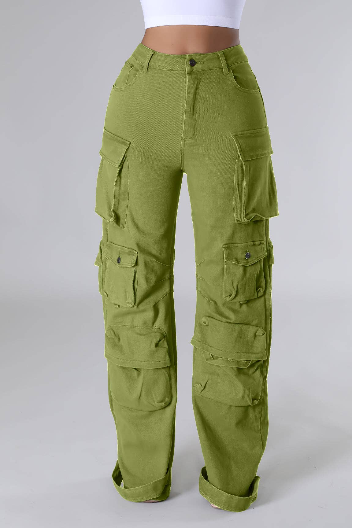 5besties inc - Wholesale Broek - Dames - DENIM CARGOBROEK MET MEERDERE ZAKKEN VOOR.9