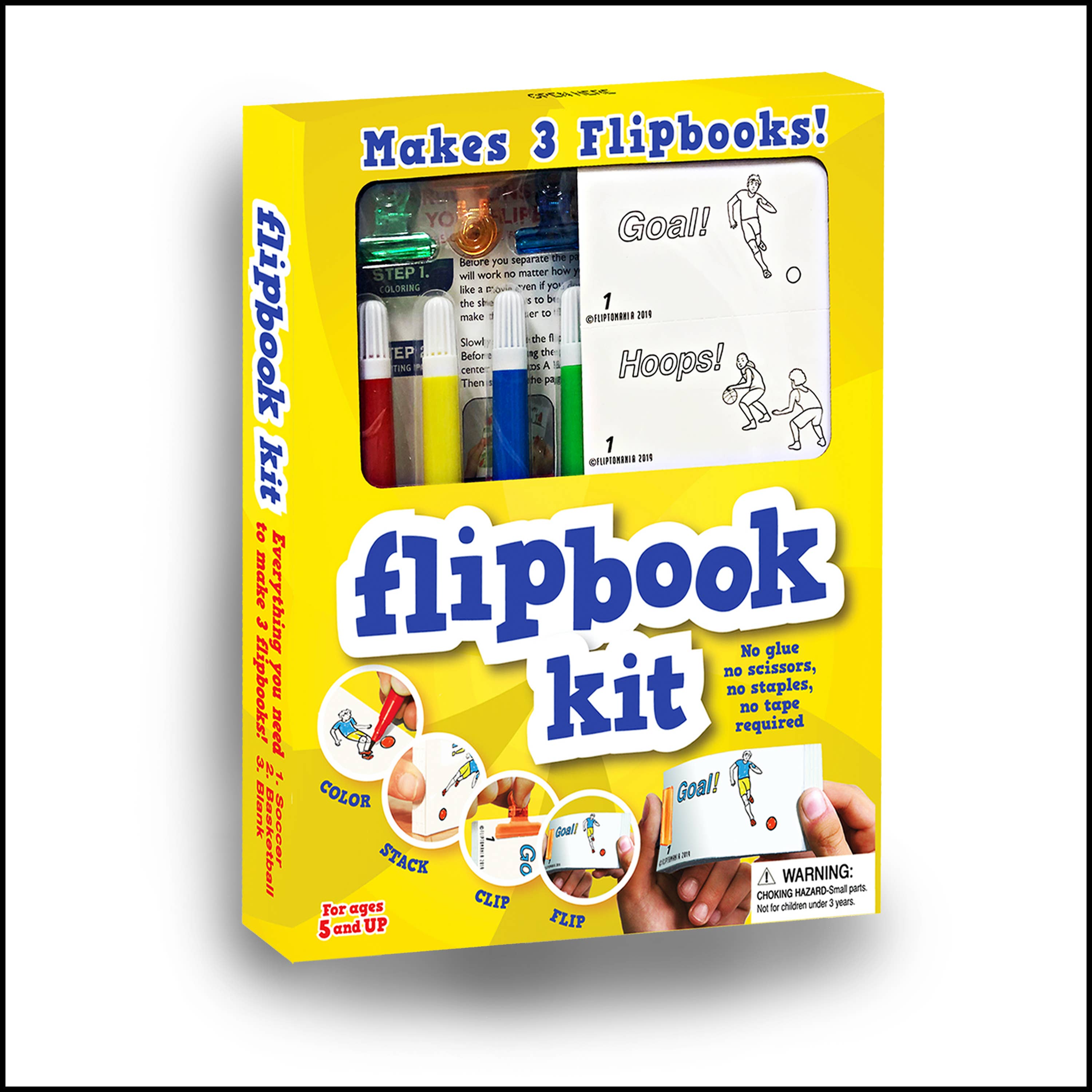 Fliptomania - Wholesale Doe-het-zelf-knutselset - Kinderen - Sport Doe-Het-Zelf Animatie Flipboek Kit - Maakt 3 Flipboeken!1