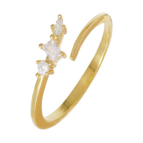 Starlight Trio Ring - 18K Goud Verguld, Witgoud Verguld voor wholesale door INKI STUDIO