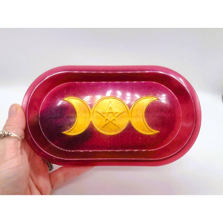 Eco-Friendly Resin Triple Goddess Moon Dish for wholesale by Slightly Askew Art