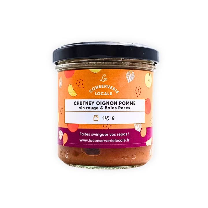 Chutney Cipolla Mela Vino Rosso & Bacche Rosa 145 g per la vendita all'ingrosso da parte di La Conserverie Locale