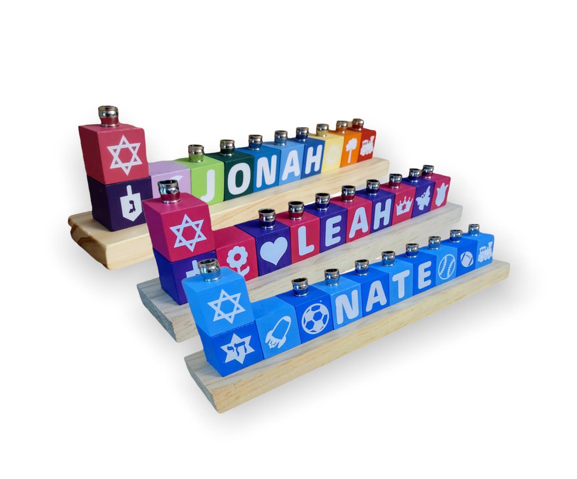 Eclectic Judaica - Wholesale Menorah - Personalized Name Menorahs38
