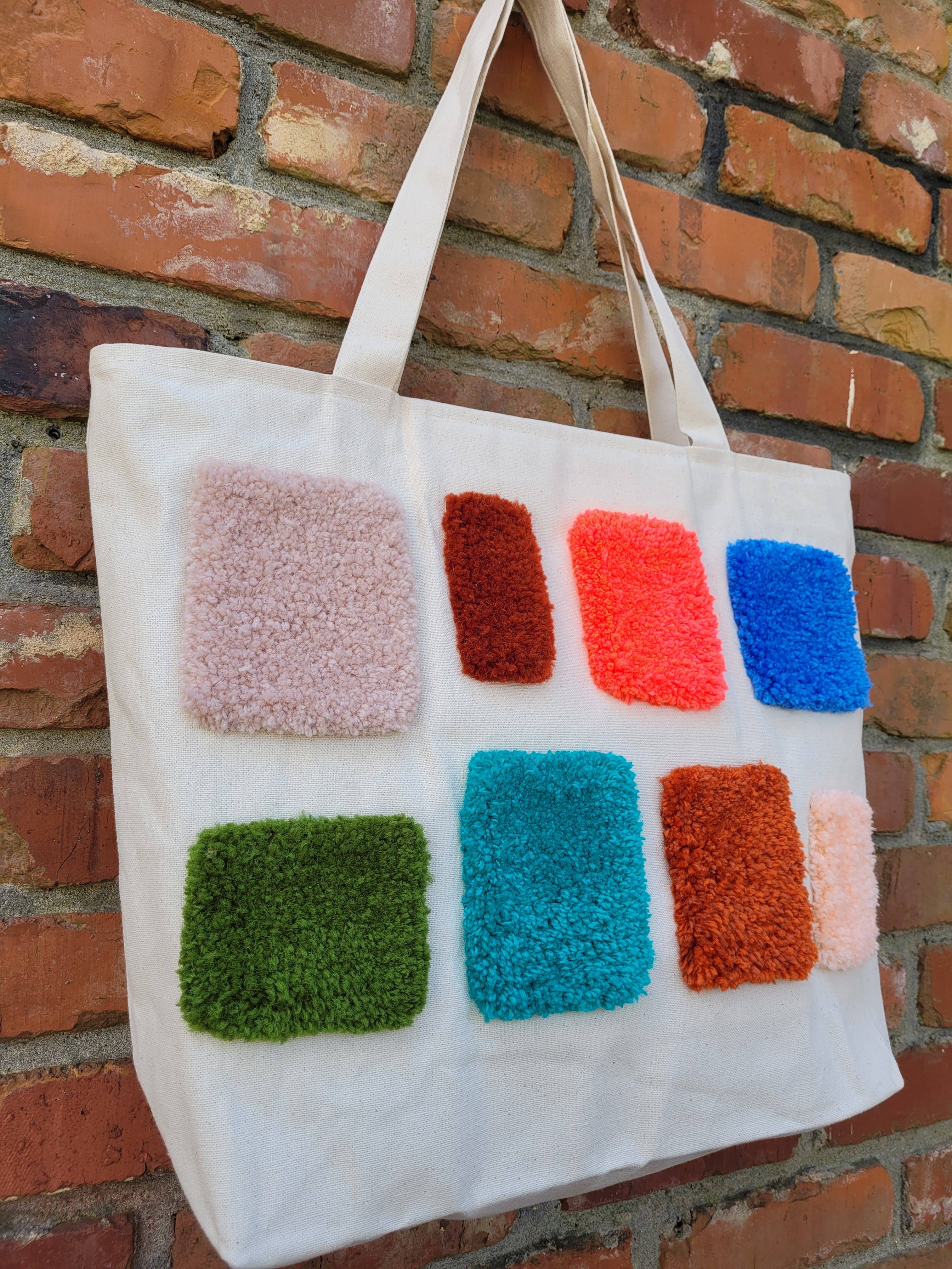 Good to Know You - Wholesale Tote Bag - Women's - XL Zippered Canvas Tote - Mixed Squares4