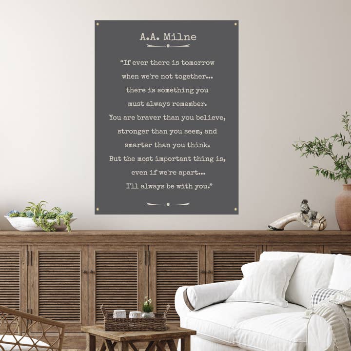 A A Milne quote | Canvas Wall Hanging for wholesale by Red Barn Canvas
