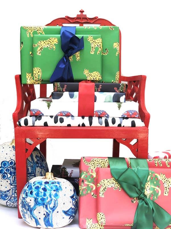 JOSIL Paperie & Gift – Engroshandel Indpakningspapir – Grøn Leopard gavepakke6