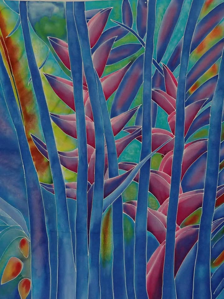 Handgeschilderde batik, sarong, kunst aan de muur voor wholesale door Ubud Glass