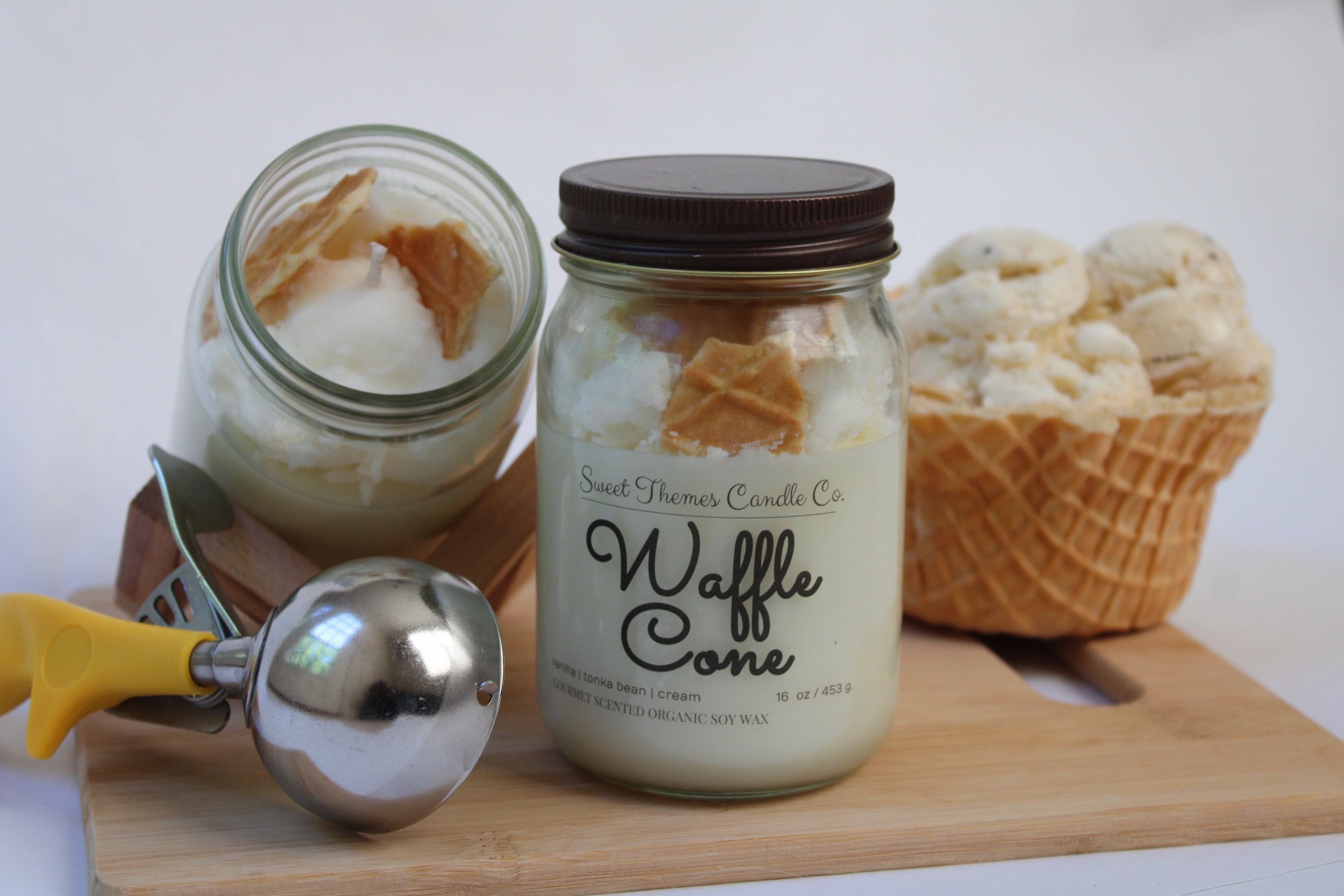 Sweet Themes Candle Co. - Vente Bougie en bocal - Cône gaufré5