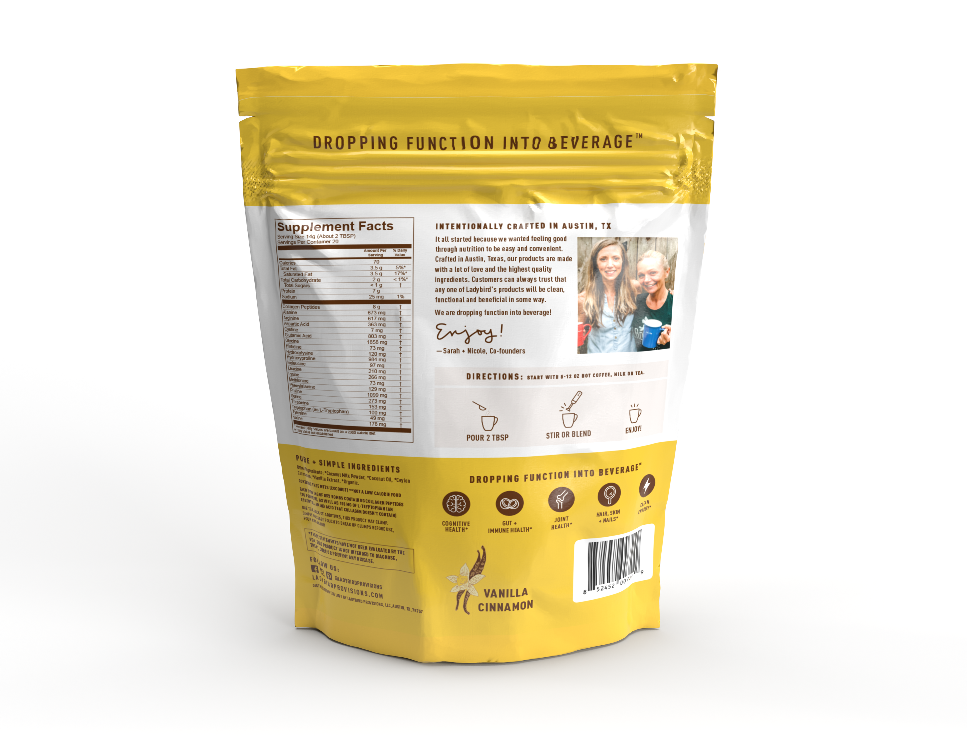 Ladybird Provisions - Wholesale Creamer - VANILLA CINNAMON (POUCH) - DAIRY FREE COLLAGEN CREAMER1