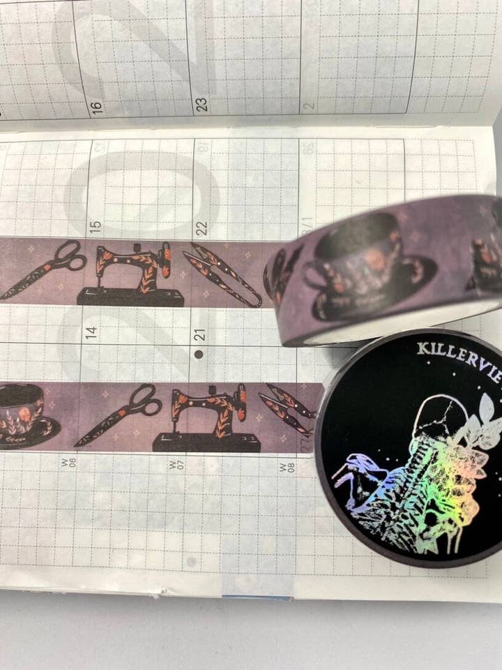 witch CRAFT theme design Washi tape with embroidery loop scissors and sewing machines for wholesale by Killerviews