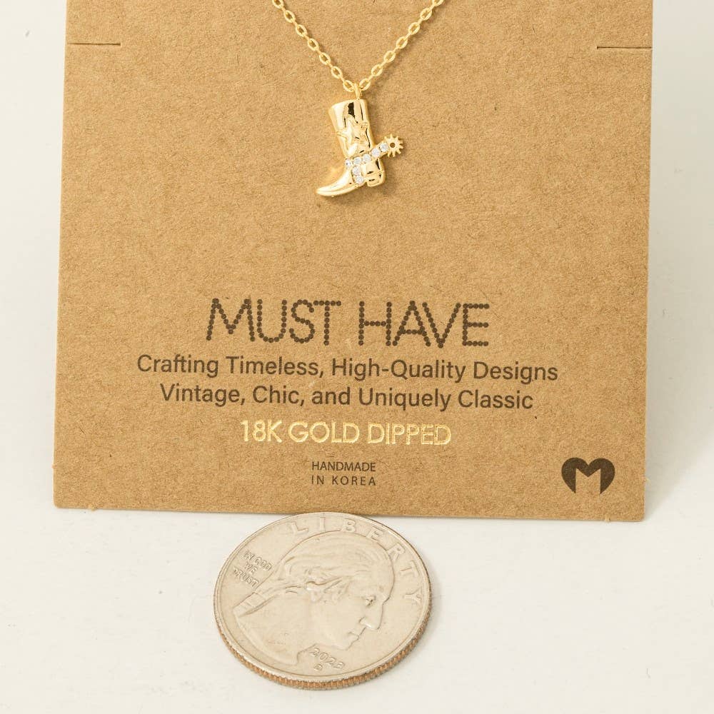 Fame Accessories – Engroshandel Halskæde med vedhæng – Halskæde med cowboystøvlevedhæng2