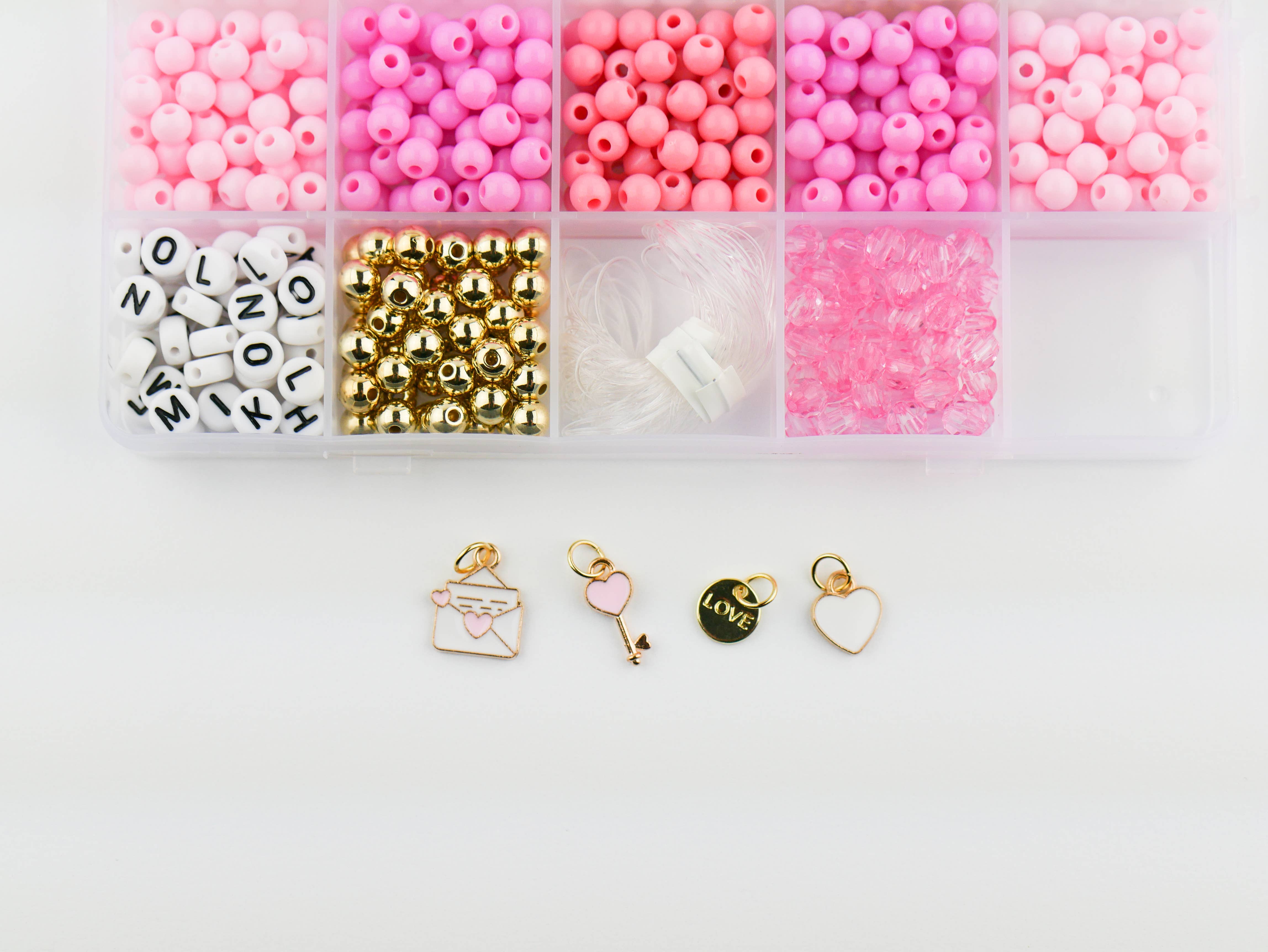 Stacked Sweetly - Wholesale DIY Craft Kit - I love You DIY Stretchy Bracelet Craft Kit4