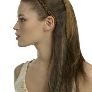 Mia Thick Braidie 1/2" Braided Headband - Medium Brown for engroshandel hos Mia