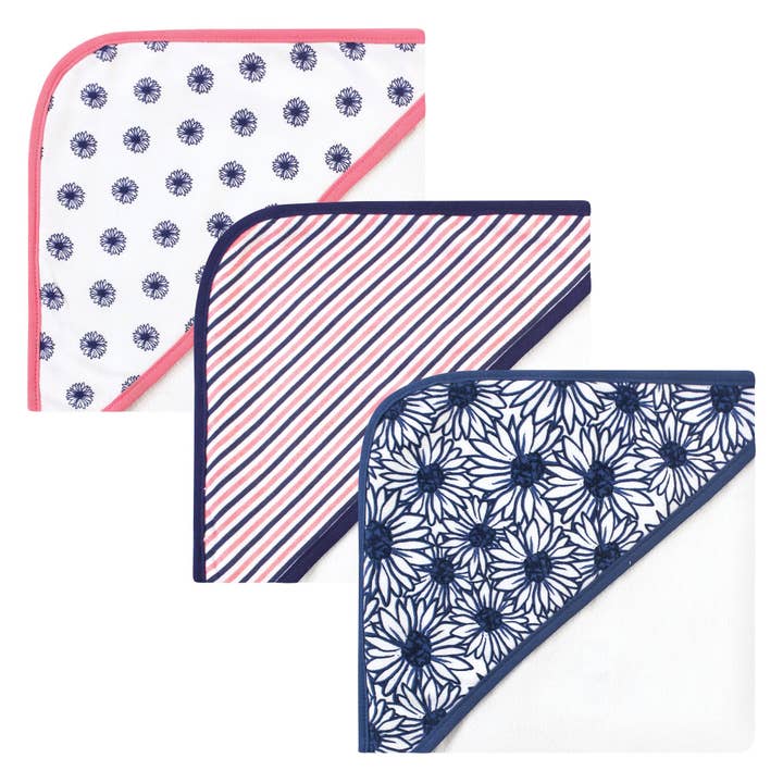 Touched by Nature Organic Cotton Hooded Towels, Daisy for wholesale by BabyVision