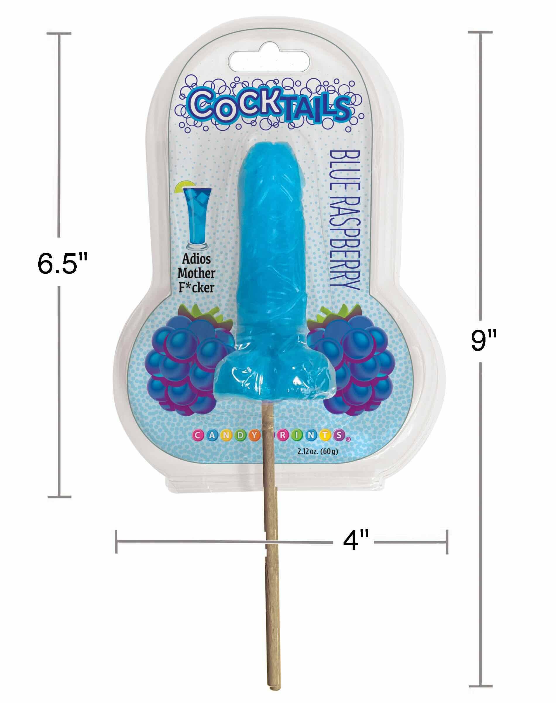 Little Genie Productions - Vente Sucettes - COCKtails - Sucette Pénis Inspirée de Cocktail - Framboise Bleue Adios Mother F*cker 🫐3