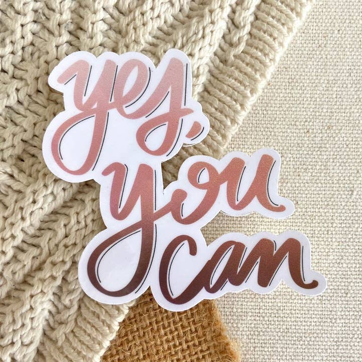 Yes, You Can Sticker, 3 x 2.6 inches for wholesale by H&L Craft Co