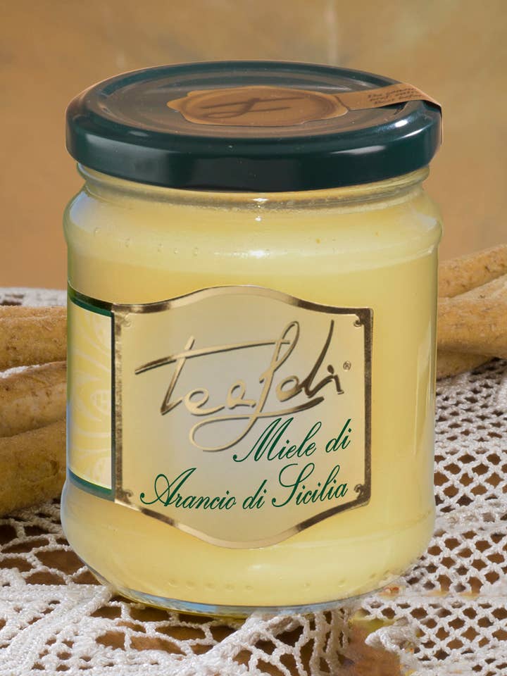 Orange Honey 100% Sicily 250g for wholesale by ANTICO PASTIFICIO TEALDI SRL (Tealdi)