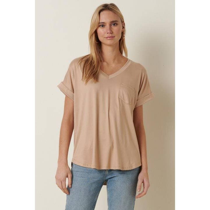 mittoshop – Engroshandel Strikket top - Dame – T9153 - DTY V-HALS MED 1 LOMMEDETALJE DOLMAN STRIKKET TOP25