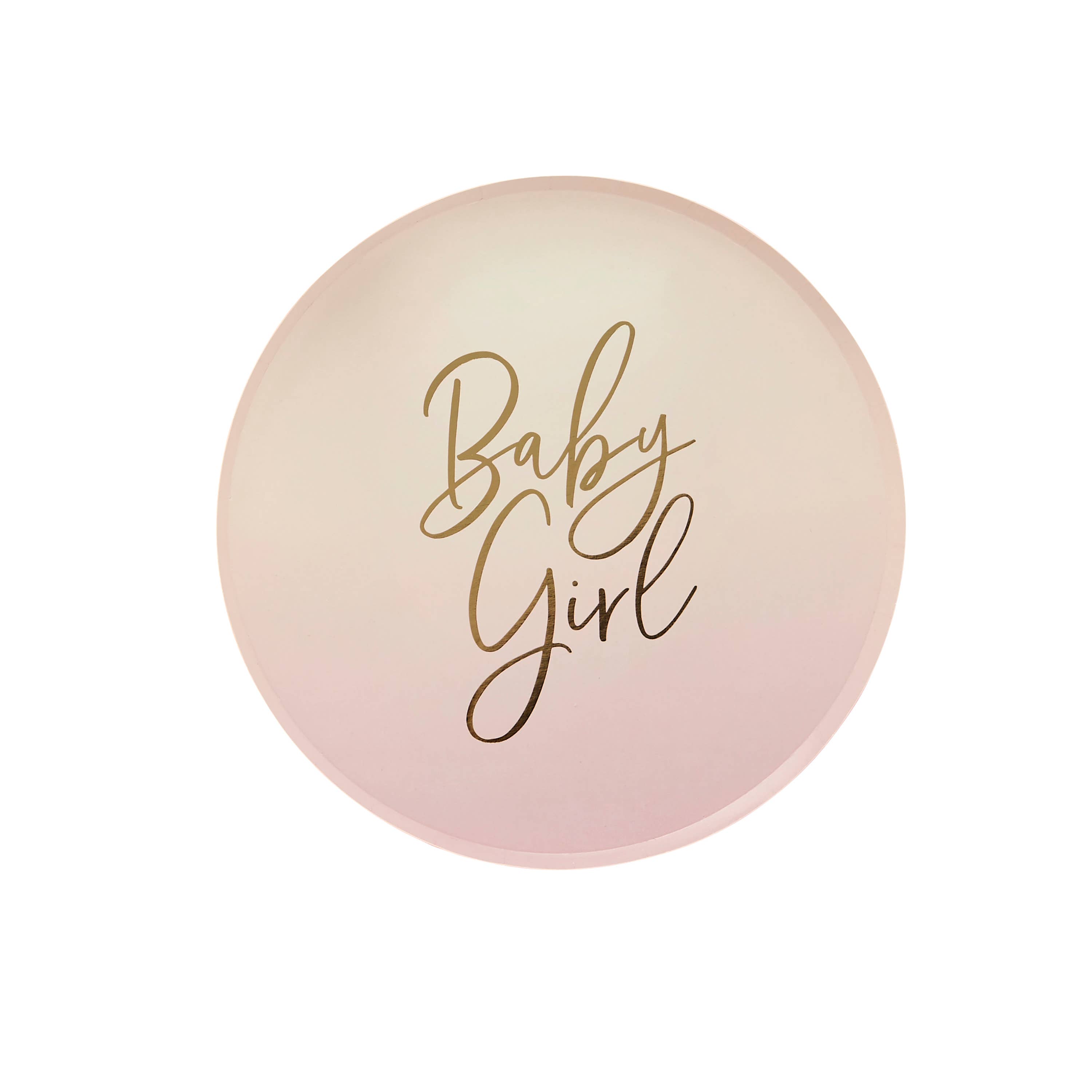 Hootyballoo by Club Green – wholesale Disposable plate – Pink 'Baby Girl' Paper Plates 8 Pack1