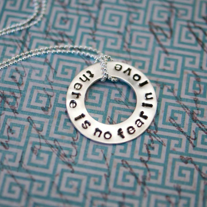 Charm Necklace for Women | No Fear in Love Circlet Necklace for wholesale by Simpli Stamped
