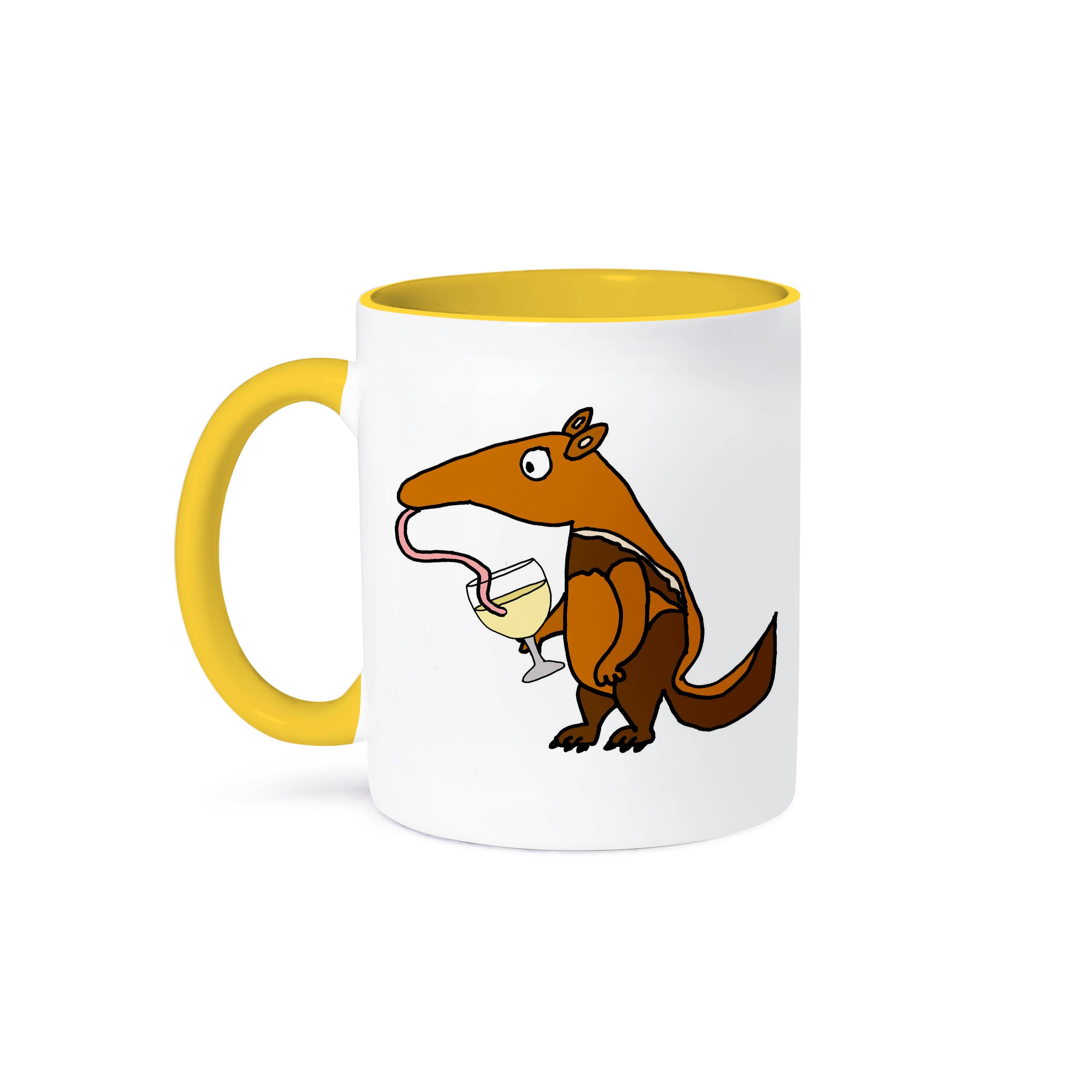 3dRose - Wholesale Coffee Mug - 3dRose, Cute Funny Anteater or Aardvark Drinking Wine Cartoon, Mug0