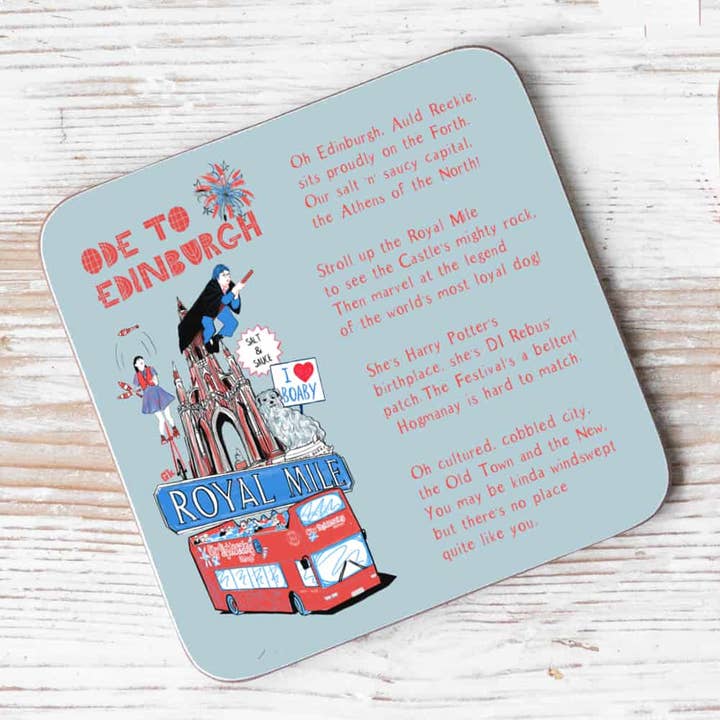 Ode to Edinburgh Individual Coaster for wholesale by Gillian Kyle
