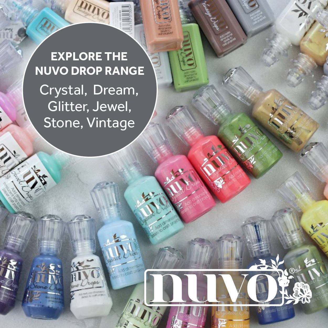 Tonic Studios - Wholesale Craft Supplies - Nuvo Jewel Drops – 6-Colour Bundle (Watermelon Wonder, Honeysuckle, Aqua Plains, Orange Marmalade, Key Lime, Sea Breeze)2