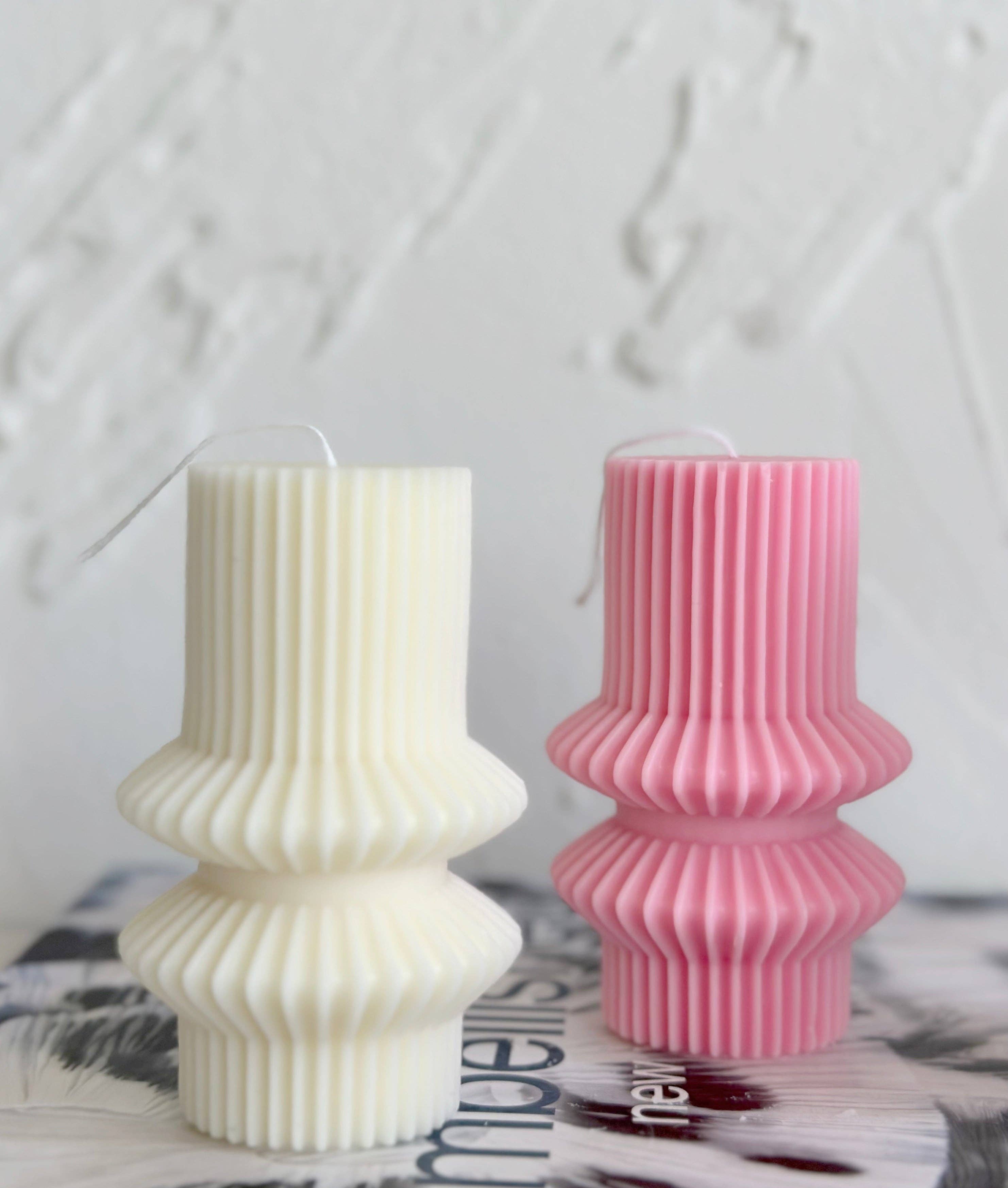 LA AROMA CANDLE CO. - Wholesale Pillar Candle - Striped Pillar Candle5
