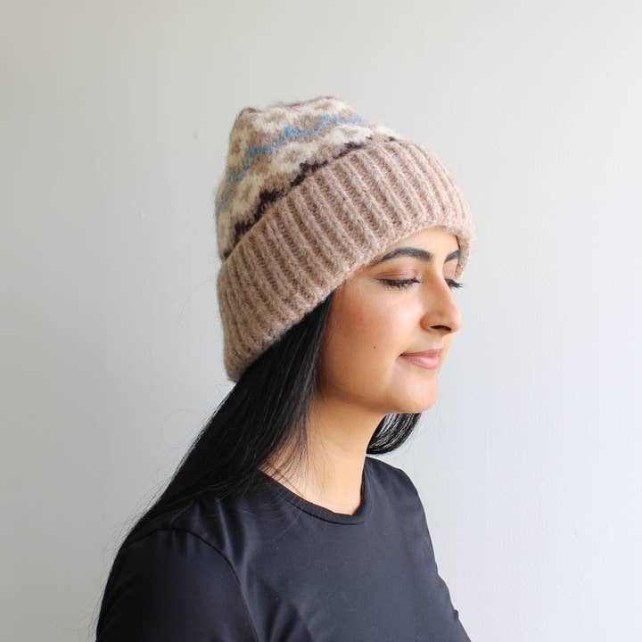 Chapeau d'hiver en mélange de laine | Beige pour la vente par La-a SOLE