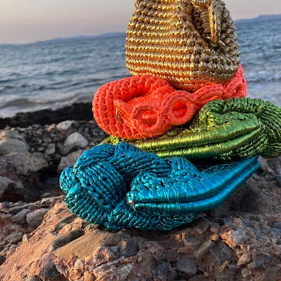 SIBYLLADELPHICA - Wholesale Clutch Bag - Women's - Mini Metallic Gold Crochet Clutch Bag - Persefoni12