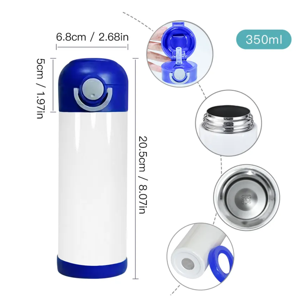 Sublimation Kings of Florida - Wholesale Water Bottle - 12oz Kids Water Bottle | Sublimation Tumbler with Handle4