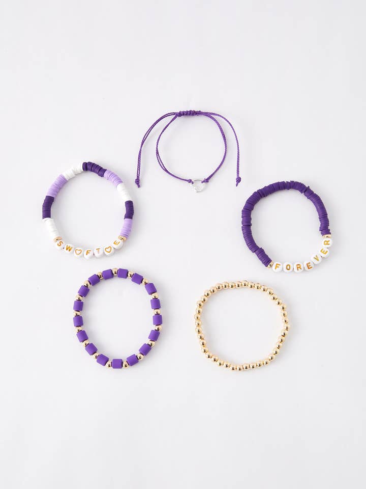 Taylor Friendship Bracelet Elastic Beaded Letter Bracelet for wholesale by Rylee Faith Designs