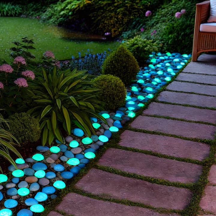 IT GLOWS - Wholesale Stepping Stone - Glow pebbles / Glow in the dark Pebbles / Landscaping pebbles / Garden stones / Eco-friendly / Pebbles / Garden decor / Decorative stones