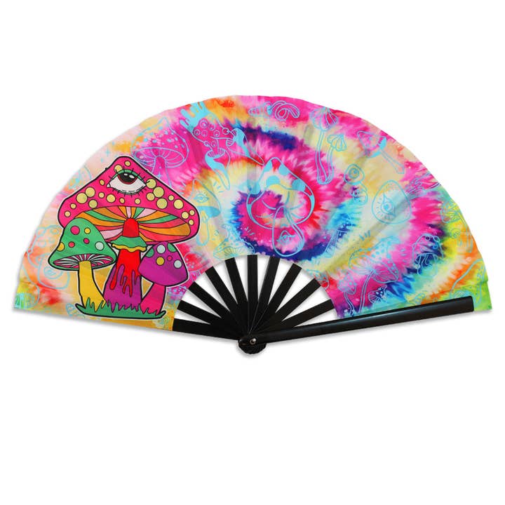 Pilz (Tie-Dye) Schwarzlicht X-Large Handfächer für den Großhandel von Flags Importer