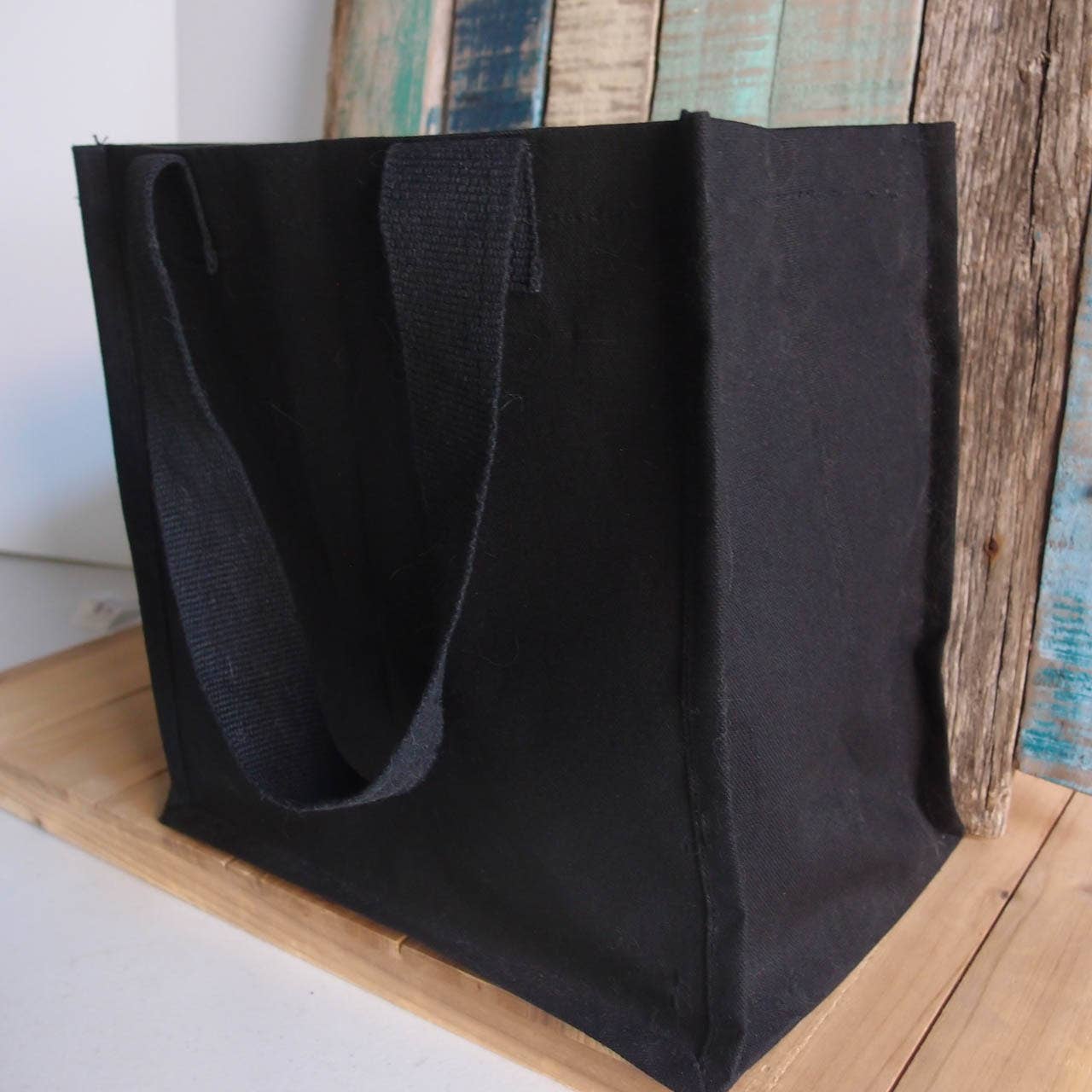 Packaging Decor - Wholesale Tote Bag - Women's - Black Canvas Tote for Shopping or Gifts with laminate lining1