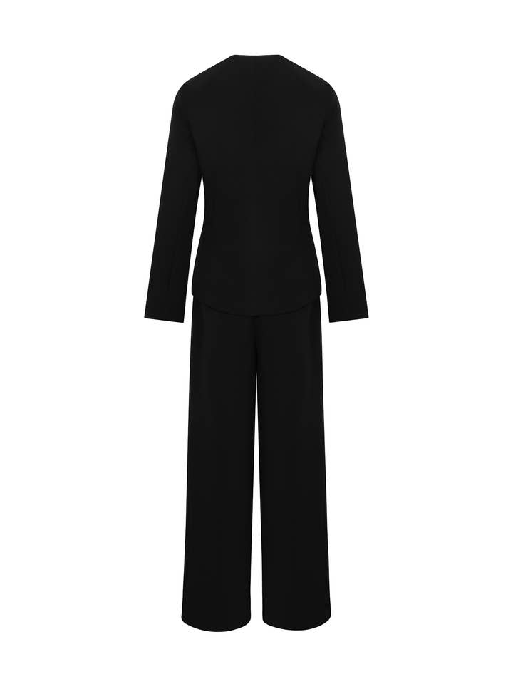 RIVIR – Engroshandel Habitter – til kvinder – Serenity Structure Vævet Langærmet Vest & Bukser Sæt1