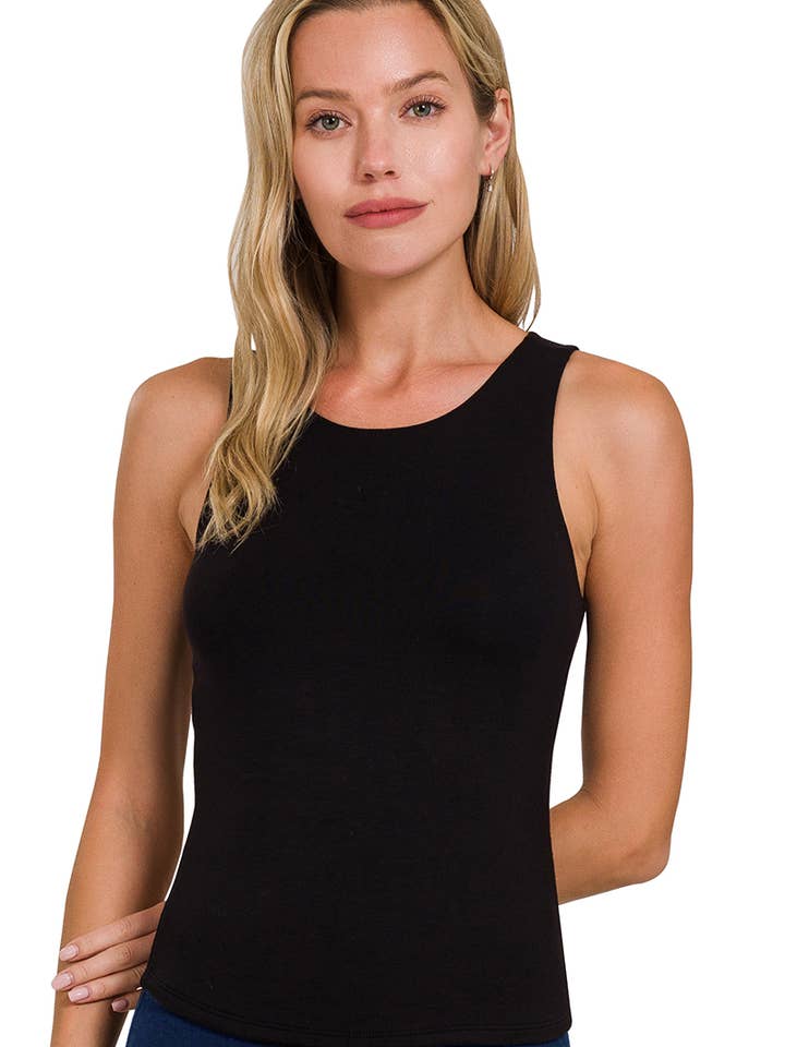 ._ SI-25677 Premium Rayon Double Layered Tank Top for wholesale by 42POPS