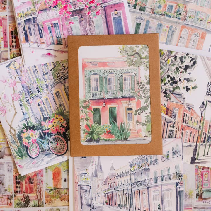Lyla Clayre Studio - Wholesale Stationery/Notecard Set - New Orleans Architecture Stationery Set1