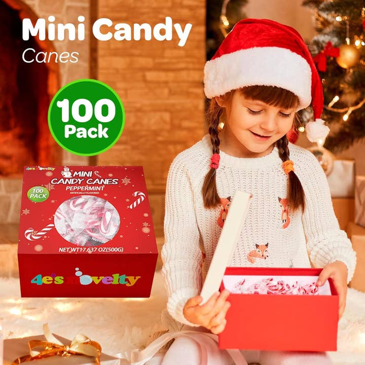 4E's Novelty - Wholesale Candy Cane -
4E's 100pc Mini Peppermint Candy Canes - 2", Wrapped Treats6