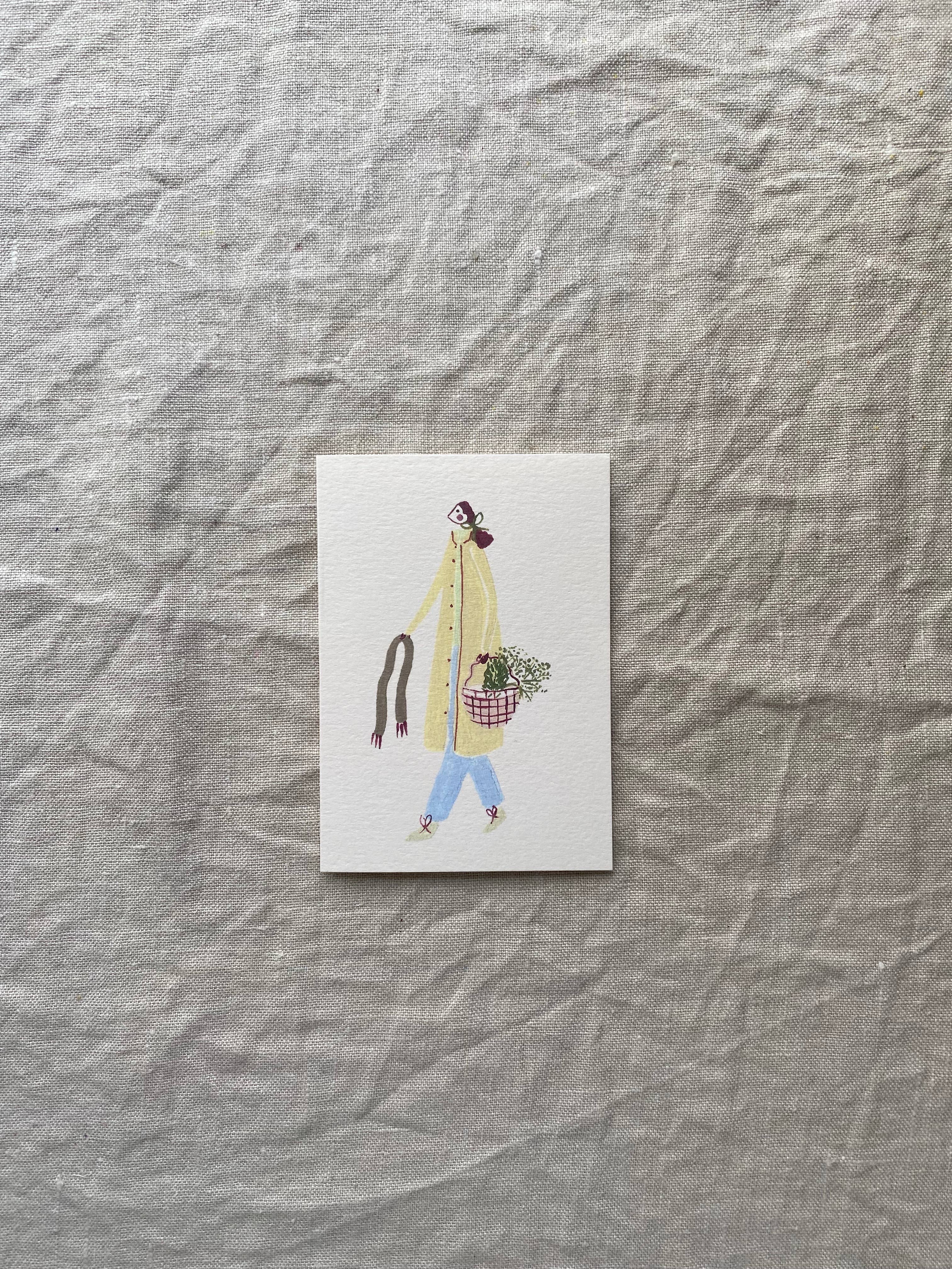 Harriet Watson – wholesale Everyday greeting card – Back from Foraging mini card0