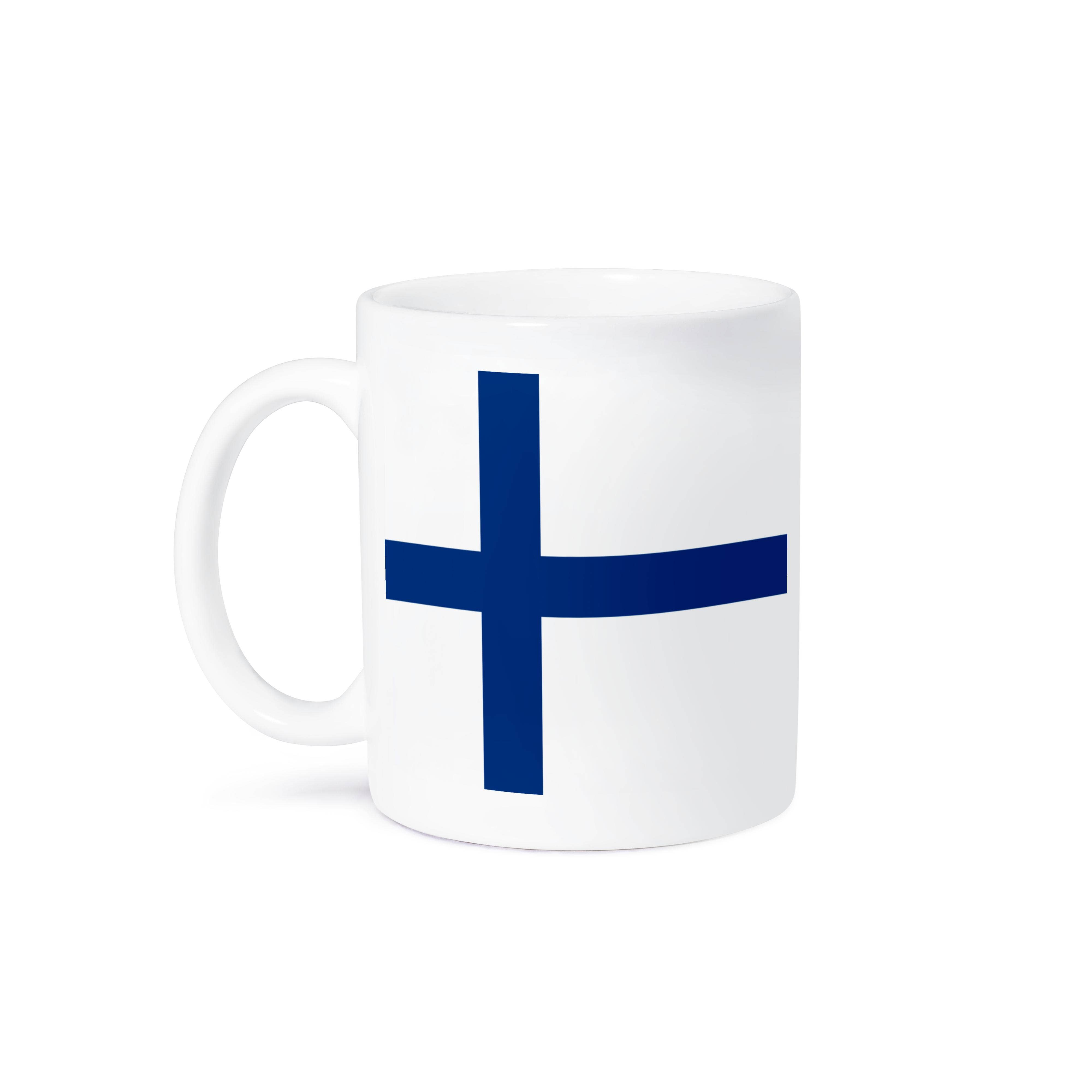 3dRose - Vente Tasse à café - 3dRose, Drapeau de la Finlande - Croix nordique bleue finlandaise sur fond blanc - Croix scandinave - Europe Scandinavie monde, Tasse7