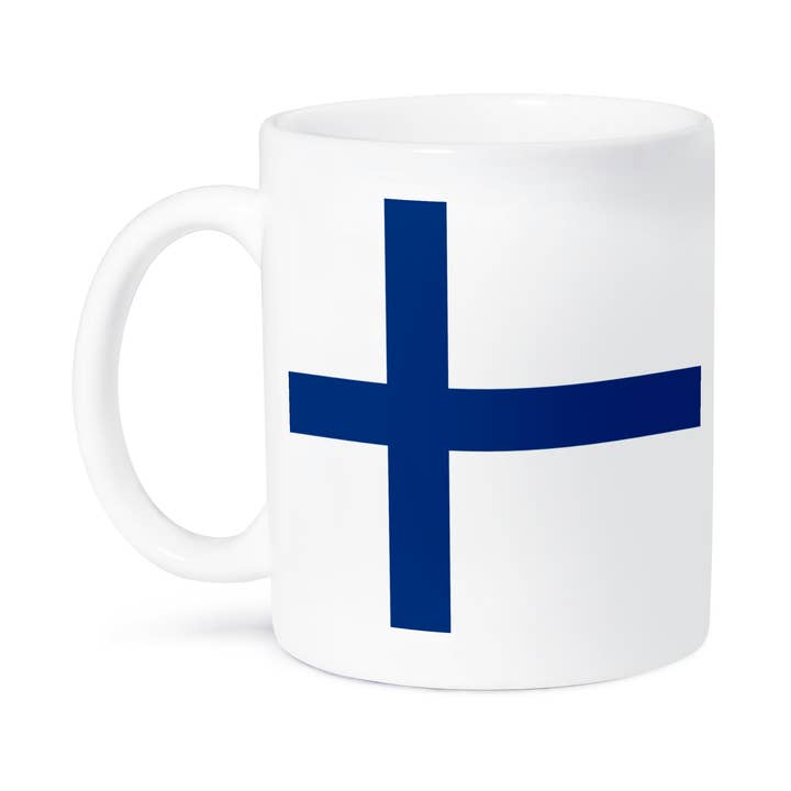 3dRose - Vente Tasse à café - 3dRose, Drapeau de la Finlande - Croix nordique bleue finlandaise sur fond blanc - Croix scandinave - Europe Scandinavie monde, Tasse7
