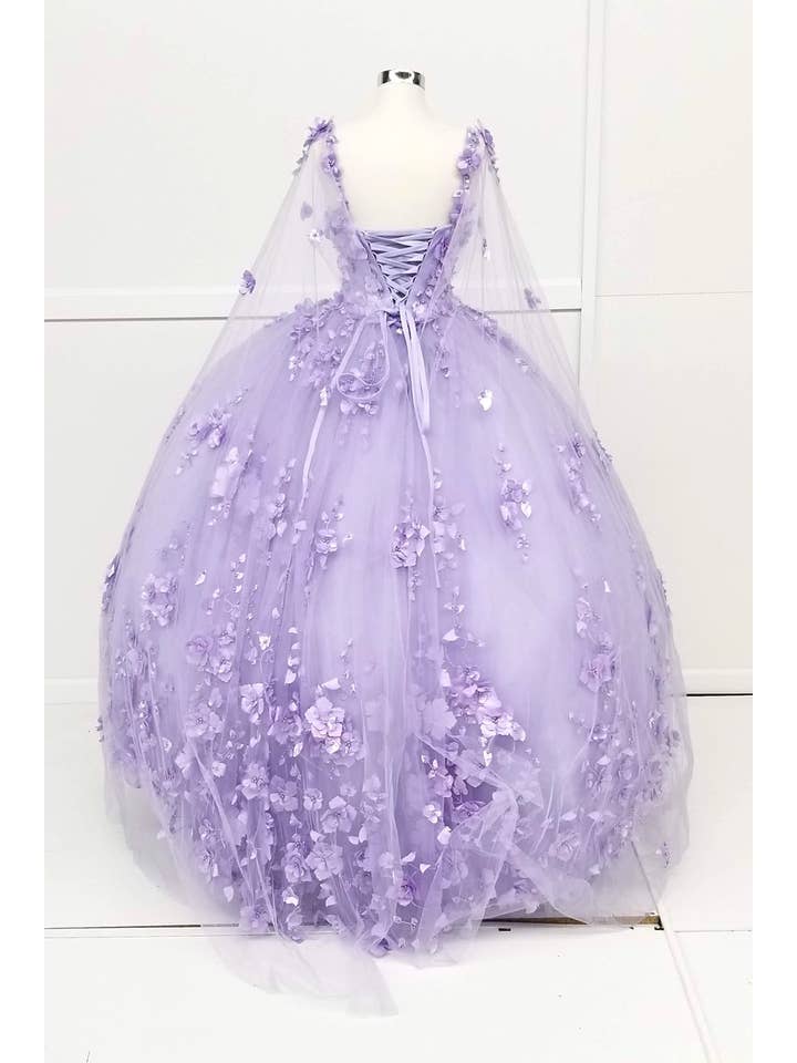 Chicas - Venta al por mayor Vestido de fiesta - Mujer - Vestido de Quinceañera con Flores y Capa Dividida CHF301818